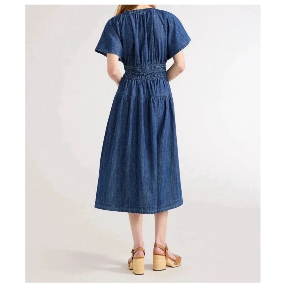 Blue Midi Denim Dress - Picture 9 of 10